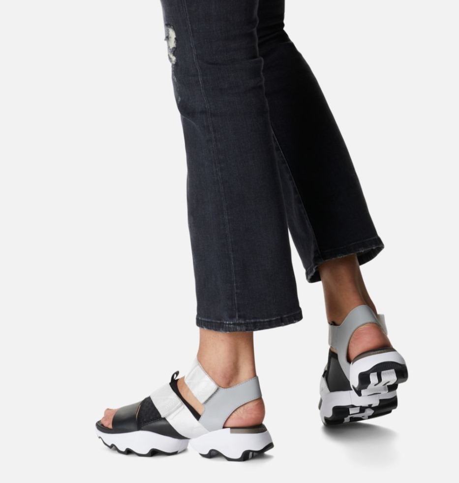 Damen Kinetic Impact Sandale Sorel Schweiz Weiss-schwarz