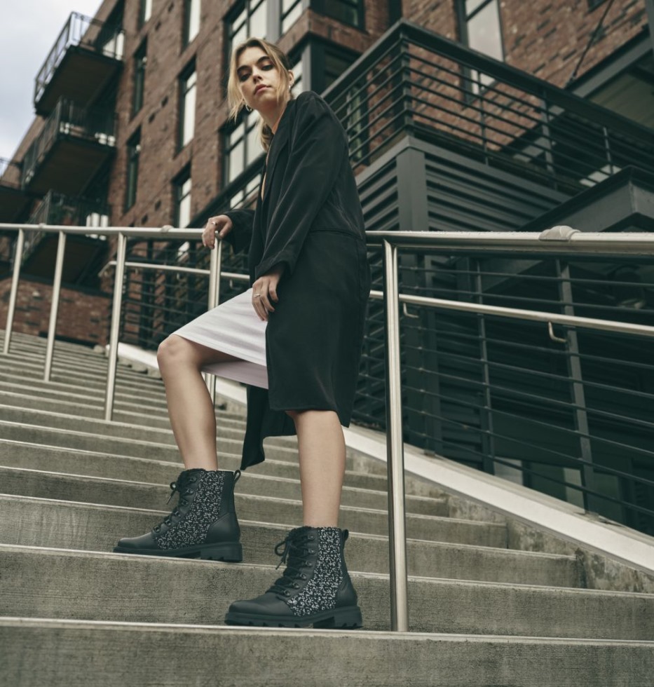 Lennox Lace Cosy Bootie Damen Sorel Schweiz Schwarz-nächtlich Rot