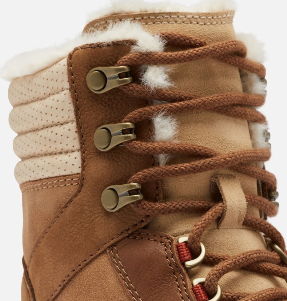 Lennox Lace Cosy Stkd Boot Für Damen Samt Tan-warp Red Sorel Schweiz