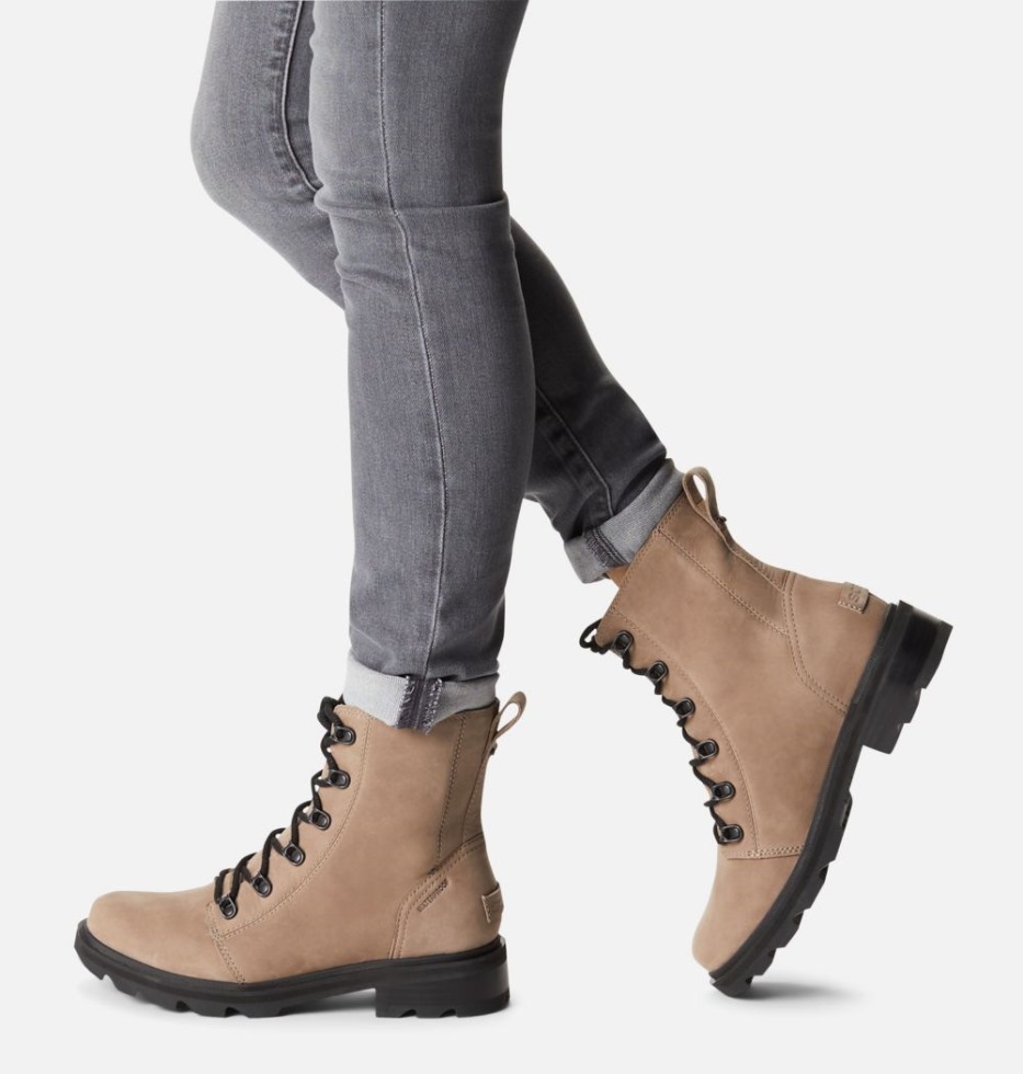 Lennox Wasserdichter Spitzenstiefel Für Damen Omega Taupe-black Sorel Schweiz