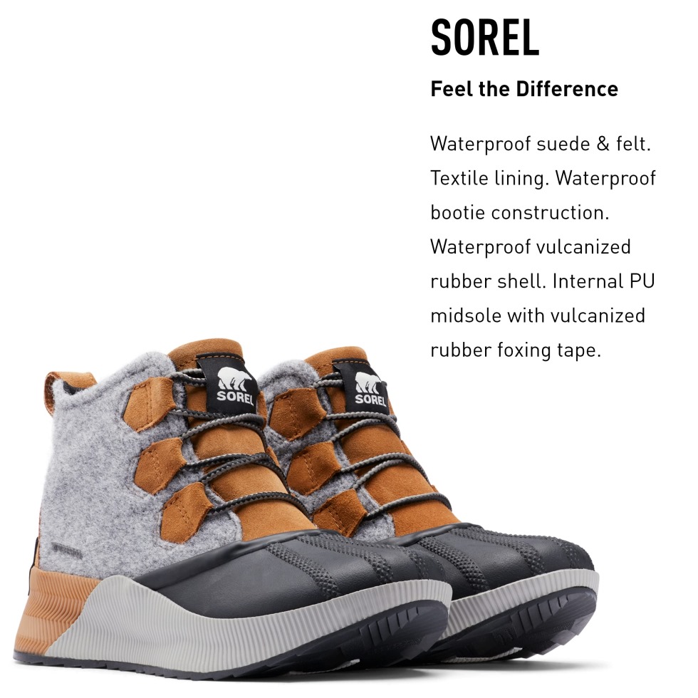 Out 'n About Iii Klassischer Stiefel Für Damen Wasserdichtes Leder Sorel Camel Braun Schwarz