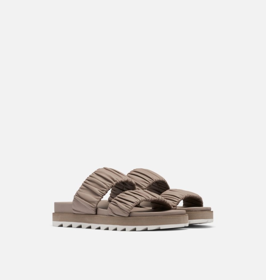 Roaming Damensandalen Mit Zwei Riemchen, Flach, Omega, Taupe-Chalk, Sorel, Schweiz