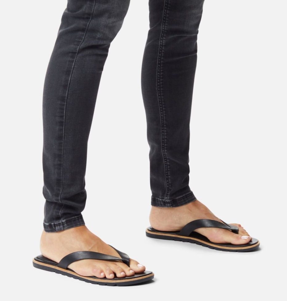 Damen Ella Ii Flip Sandale Sorel Schweiz Schwarz-meersalz