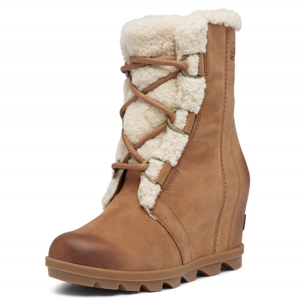 Joan Of Arctic Wedge Ii Stiefeletten Mit Keilabsatz Für Damen Sorel Samt Tan