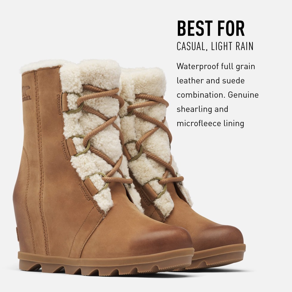 Joan Of Arctic Wedge Ii Stiefeletten Mit Keilabsatz Für Damen Sorel Samt Tan
