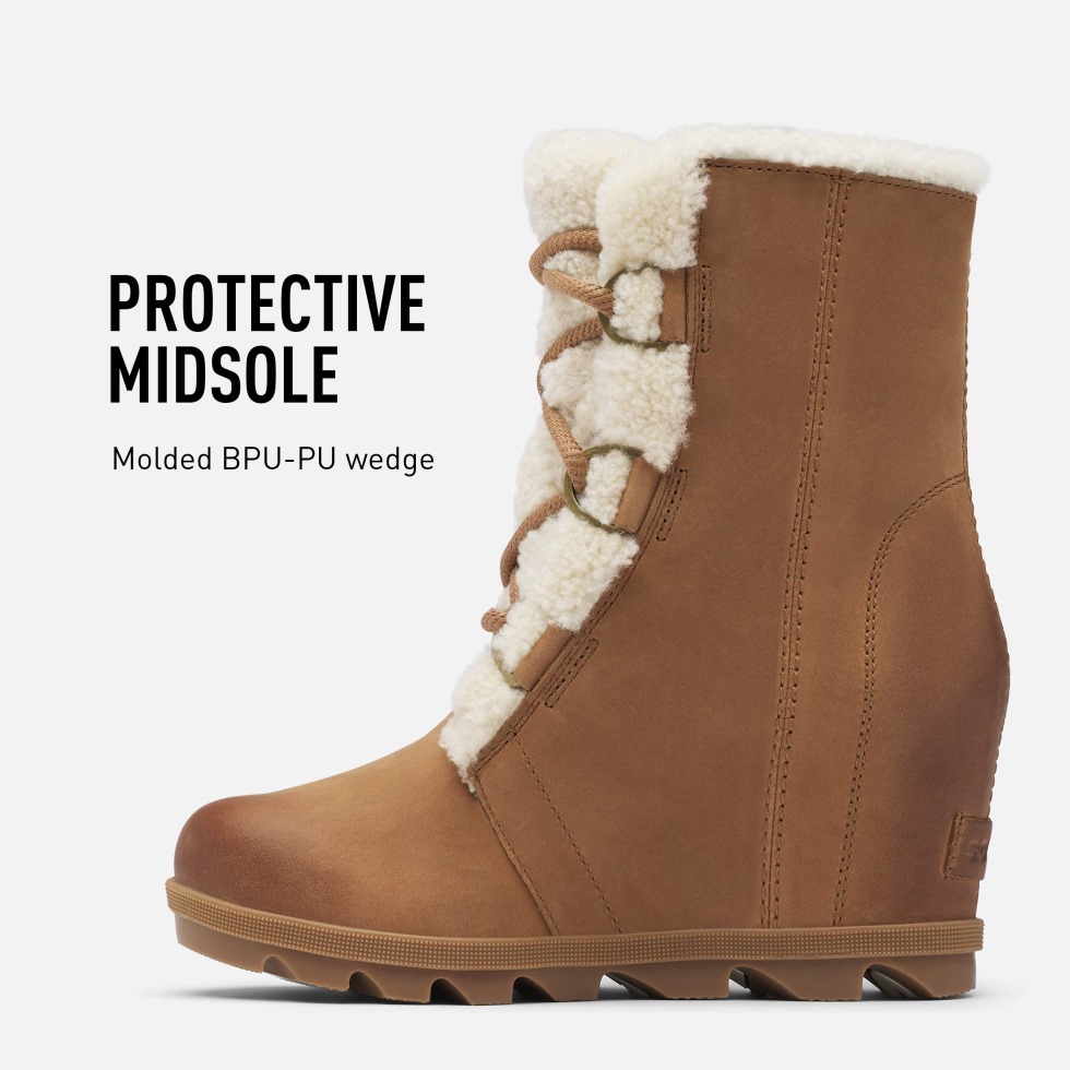Joan Of Arctic Wedge Ii Stiefeletten Mit Keilabsatz Für Damen Sorel Samt Tan