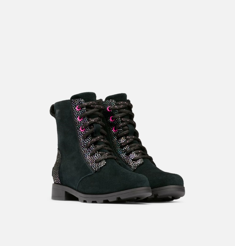 Jugend Emelie Spitzenstiefelette Black-bright Lavender Sorel Switzerland