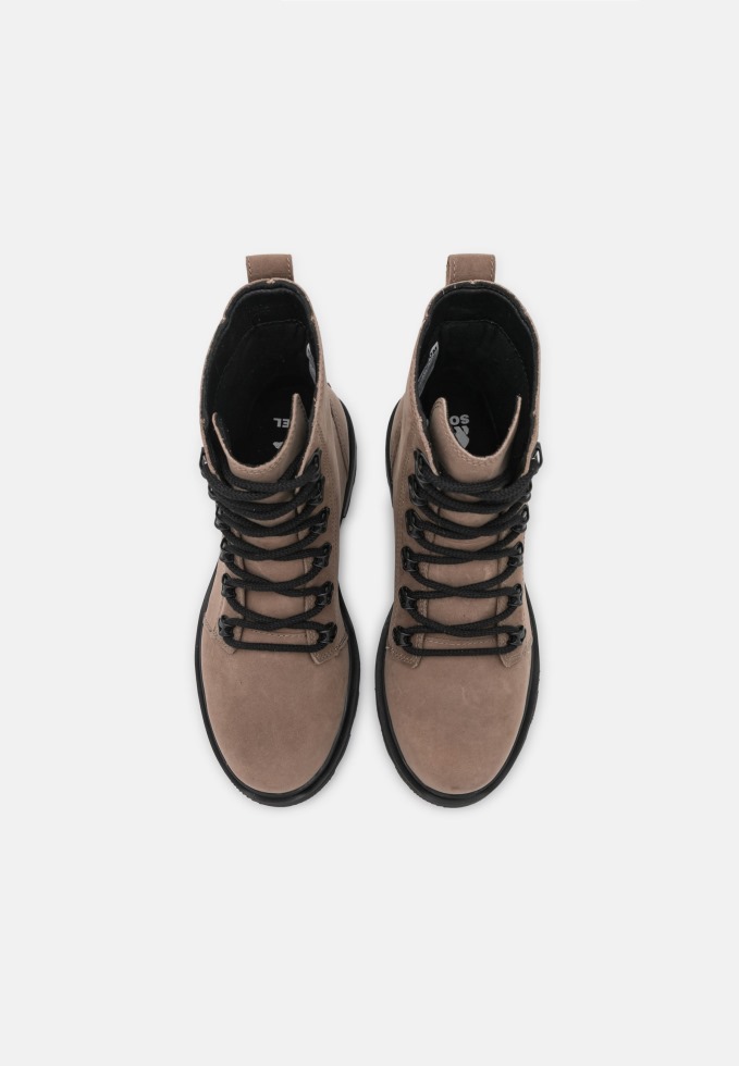 Sorel Switzerland Omega Taupe/schwarze Lennox Schnürstiefelette Mit Spitze