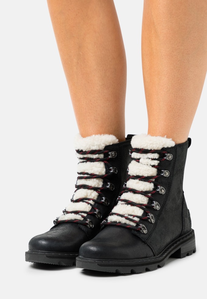Schwarz/nachtrot Lennox Spitze Kuschelige Winterstiefel Sorel Schweiz